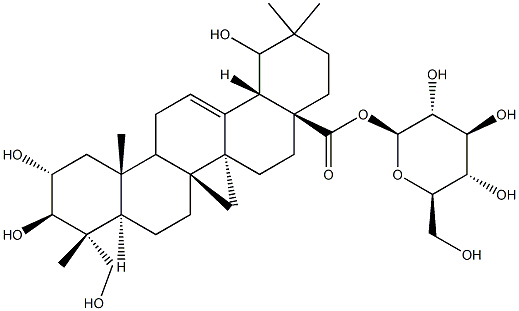 2α,3β,19α,23-テトラヒドロキシオレアナ-12-エン-28-酸β-D-グルコピラノシル 化學(xué)構(gòu)造式