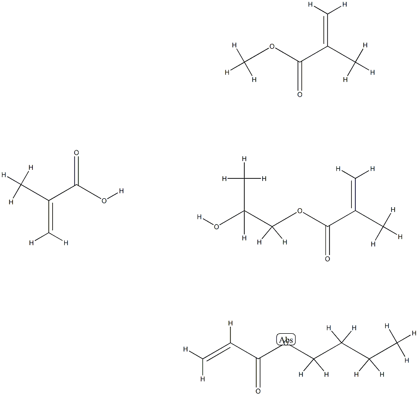 2-Propenoic acid, 2-methyl-, polymer with butyl 2-propenoate, methyl 2-methyl-2-propenoate and 1,2-propanediol mono(2-methyl-2-propenoate) Struktur