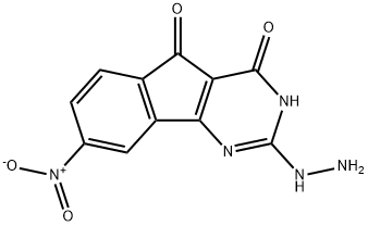 1H-Indeno1,2-dpyrimidine-2,4,5(3H)-trione, 8-nitro-, 2-hydrazone Struktur