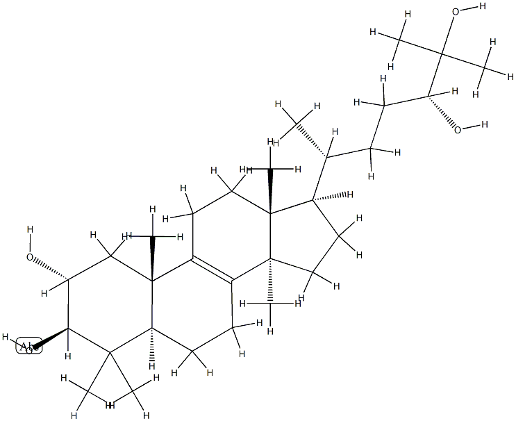 (24R)-5α-Lanost-8-ene-2α,3β,24,25-tetraol Struktur