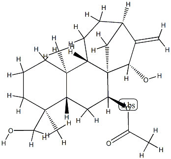 (4S,15S)-Kaur-16-ene-7β,15,19-triol 7-acetate Struktur