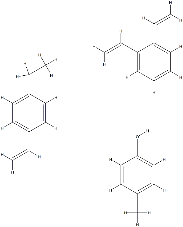 Phenol, 4-methyl-, polymer with diethenylbenzene and 1-ethenyl-4-ethylbenzene Struktur