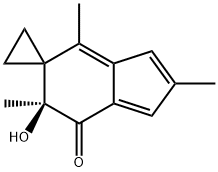 Spiro[cyclopropane-1,5-[5H]inden]-7(6H)-one, 6-hydroxy-2,4,6-trimethyl-, (6S)- (9CI) Struktur