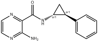 Pyrazinecarboxamide, 3-amino-N-[(1R,2S)-2-phenylcyclopropyl]-, rel- (9CI) Struktur