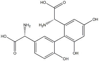 (αS,α'R)-α,α'-Diamino-4,6,6'-trihydroxybiphenyl-2,3'-diacetic acid Struktur