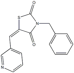 3-benzyl-5-(3-pyridinylmethylene)-1,3-thiazolidine-2,4-dione Struktur