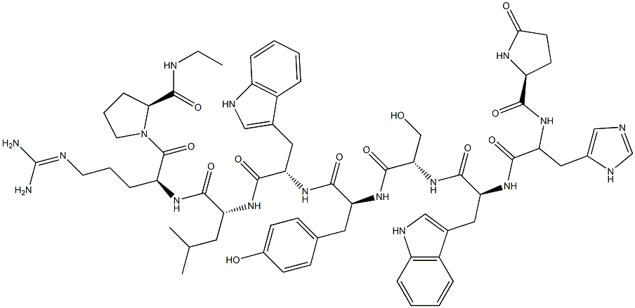 (D-Trp(sup 6)-pro(sup 9))-LHRH ethylamide Struktur