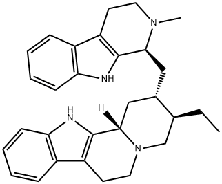 17-Norcorynan, 16-(2,3,4,9-tetrahydro-2-methyl-1H-pyrido(3,4-b)indol-1 -yl)-, (16(S))- Struktur