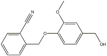 2-[4-(hydroxymethyl)-2-methoxyphenoxymethyl]benzonitrile Struktur