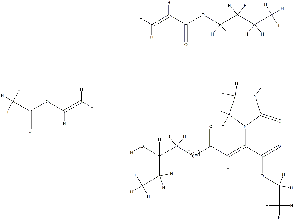 2-Butenedioic acid (2Z)-, 2-hydroxybutyl 2-(2-oxo-1-imidazolidinyl)eth yl ester, polymer with butyl 2-propenoate and ethenyl acetate Struktur