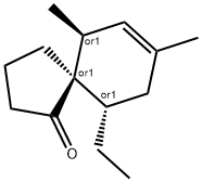 Spiro[4.5]dec-7-en-1-one, 10-ethyl-6,8-dimethyl-, (5R,6S,10S)-rel- (9CI) Struktur