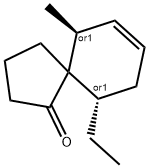 Spiro[4.5]dec-7-en-1-one, 10-ethyl-6-methyl-, (6R,10R)-rel- (9CI) Struktur