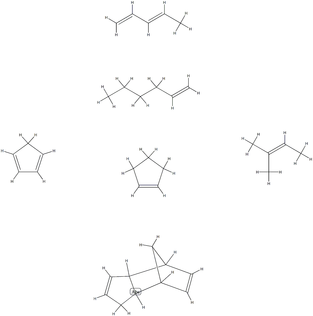 4,7-Methano-1H-indene, 3a,4,7,7a-tetrahydro-, polymer with 1,3-cyclopentadiene, cyclopentene, 1-hexene, 2-methyl-2-butene and 1,3-pentadiene Struktur