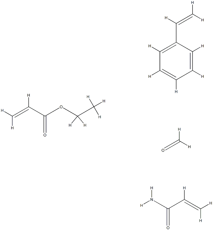 2-Propenamide, polymer with ethenylbenzene, ethyl 2-propenoate and formaldehyde, butylated Struktur