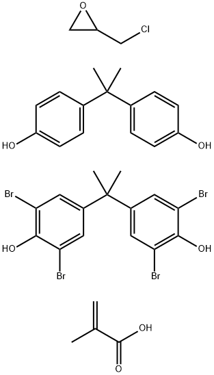 2-Propenoic acid, 2-methyl-, polymer with (chloromethyl)oxirane, 4,4-(1-methylethylidene)bis2,6-dibromophenol and 4,4-(1-methylethylidene)bisphenol Struktur