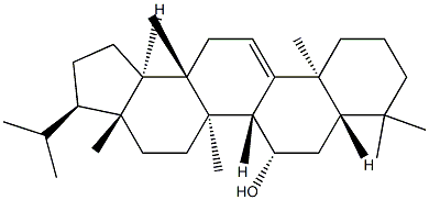 (+)-D:C-Friedo-B':A'-neogammacera-9(11)-ene-7β-ol Struktur