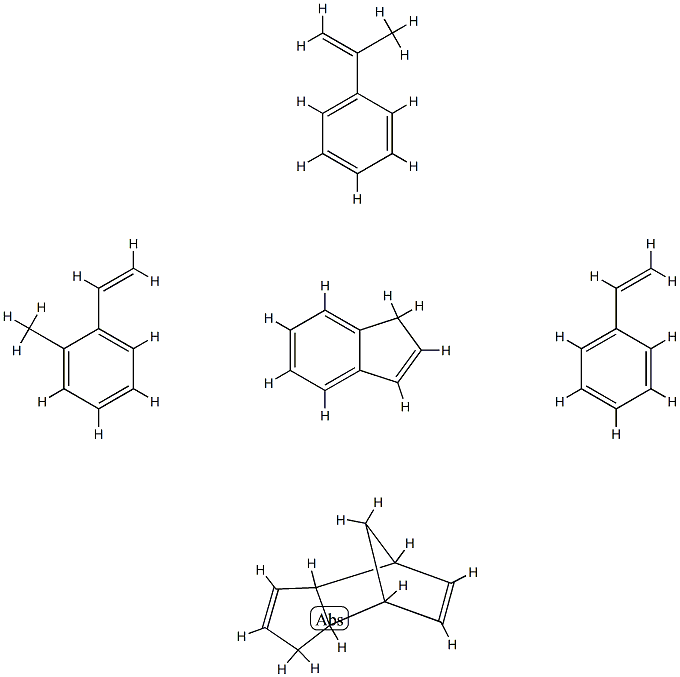 4,7-Methano-1H-indene, 3a,4,7,7a-tetrahydro-, polymer with ethenylbenzene, ethenylmethylbenzene, 1H-indene and (1-methylethenyl)benzene, hydrogenated Struktur