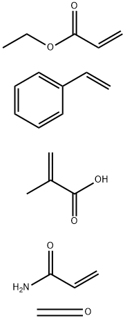 2-Propenoic acid, 2-methyl-, polymer with ethenylbenzene, ethyl 2-propenoate and 2-propenamide, reaction products with formaldehyde, butylated Struktur