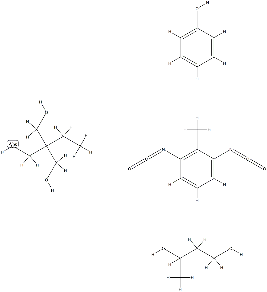 1, 3-Butanediol, polymer with 1, 3-diisocyanatomethylbenzene and 2-ethyl-2- (hydroxymethyl) - 1, 3-propanediol, phenol-blocked Struktur