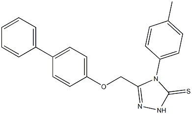 s-Triazole-2-thiol, 5-(4-biphenoxymethyl)-1-(p-tolyl)- Struktur