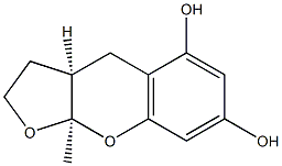 4H-Furo[2,3-b][1]benzopyran-5,7-diol,2,3,3a,9a-tetrahydro-9a-methyl-,(3aR,9aR)-rel-(9CI) Struktur