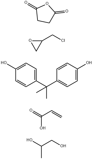 2-Propenoic acid, monoester with 1,2-propanediol, polymer with (chloromethyl)oxirane, dihydro-2,5-furandione and 4,4-(1-methylethylidene)bisphenol Struktur