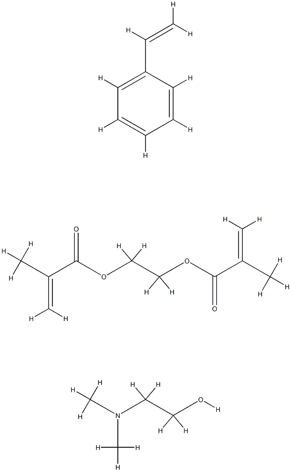 2-Propenoic acid, 2-methyl-, 1,2-ethanediyl ester, polymer with ethenylbenzene, chloromethylated, 2-(dimethylamino)ethanol-quaternized Struktur