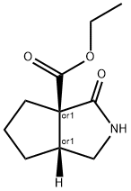 Cyclopenta[c]pyrrole-3a(1H)-carboxylic acid, hexahydro-3-oxo-, ethyl ester, (3aR,6aR)-rel- (9CI) Struktur