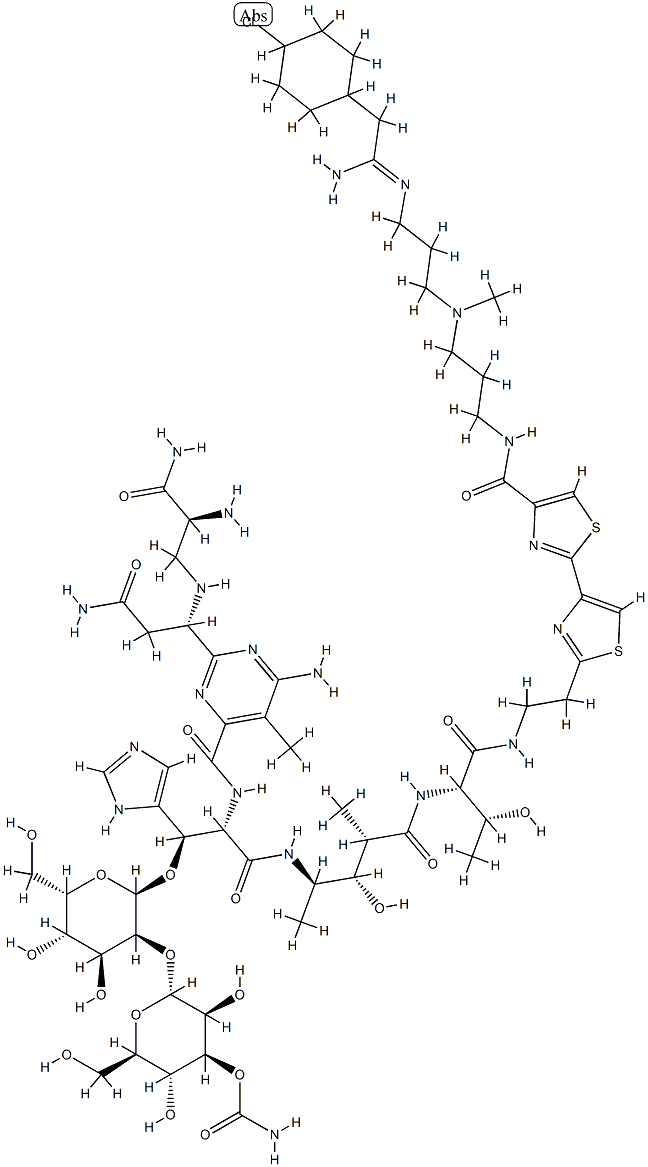 N1-[3-[[3-[[2-(4-Chlorocyclohexyl)-1-iminoethyl]amino]propyl]methylamino]propyl]bleomycinamide Struktur