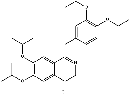 Isoquinoline,1-[(3,4-diethoxyphenyl)methyl]-3,4-dihydro-6,7-bis(1-methylethoxy)-,hydrochloride (1:1) Struktur