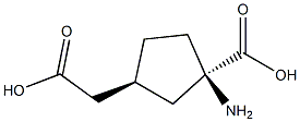 Cyclopentaneacetic acid, 3-amino-3-carboxy-, (1R,3S)-rel- (9CI) Struktur