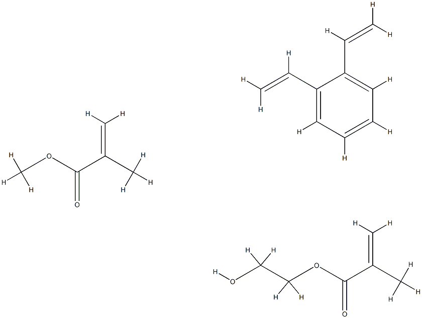 2-Propenoic acid, 2-methyl-, 2-hydroxyethyl ester, polymer with diethenylbenzene and methyl 2-methyl-2-propenoate Struktur