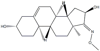 3β,16α-Dihydroxyandrost-5-en-17-one O-methyl oxime Struktur