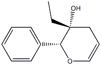 2H-Pyran-3-ol,3-ethyl-3,4-dihydro-2-phenyl-,(2R,3R)-rel-(9CI) Struktur