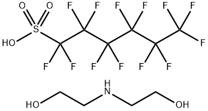 tridecafluorohexanesulphonic acid, compound with 2,2'-iminodiethanol (1:1) Struktur