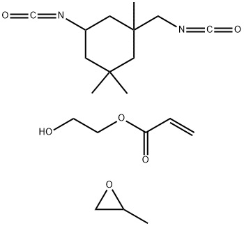 2-Propenoic acid, 2-hydroxyethyl ester, polymer with 5-isocyanato-1-(isocyanatomethyl) -1,3,3-trimethylcyclohexane and methyloxirane Struktur