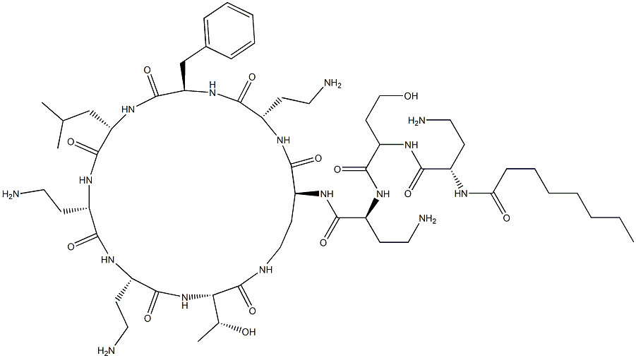 Octanoylpolymyxin B Struktur