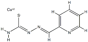 2-formylpyridine thiosemicarbazonato copper(II) Struktur