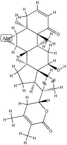 (22R)-6α,7α-Epoxy-5,12β,22-trihydroxy-1-oxo-5α-ergosta-2,24-dien-26-oic acid δ-lactone Struktur