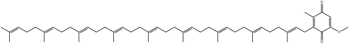 3-[(2E,6E,10E,14E,18E,22E,26E,30E)-3,7,11,15,19,23,27,31,35-Nonamethyl-2,6,10,14,18,22,26,30,34-hexatriacontanonenyl]-5-methoxy-2-methyl-2,5-cyclohexadiene-1,4-dione Struktur