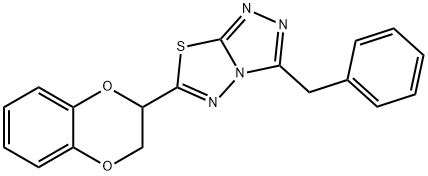 3-benzyl-6-(2,3-dihydro-1,4-benzodioxin-2-yl)[1,2,4]triazolo[3,4-b][1,3,4]thiadiazole Struktur