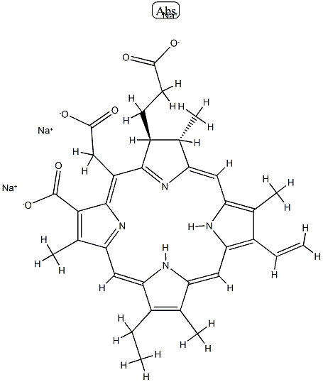 trisodium (2S-trans)-18-carboxylato-20-(carboxylatomethyl)-13-ethyl-2,3-dihydro-3,7,12,17-tetramethyl-8-vinyl-21H,23H-porphine-2-propionate|CHLORIN E6三鈉鹽