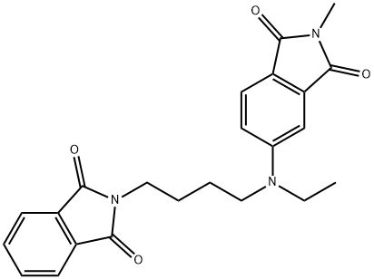 4-{N-Ethyl-N-[4-(N-phthalimido)butyl]amino}-N-methylphthalim Struktur