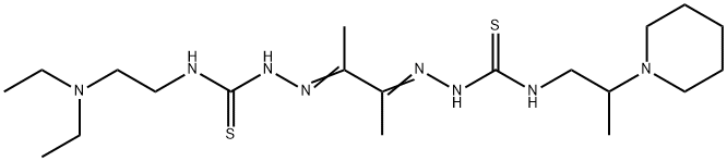 4-[2-(Diethylamino)ethyl]-4'-(2-piperidinopropyl)[1,1'-(1,2-dimethyl-1,2-ethanediylidene)bisthiosemicarbazide] Struktur