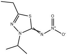 1,3,4-Thiadiazol-2(3H)-imine,5-ethyl-3-(1-methylethyl)-N-nitro-(9CI) Struktur