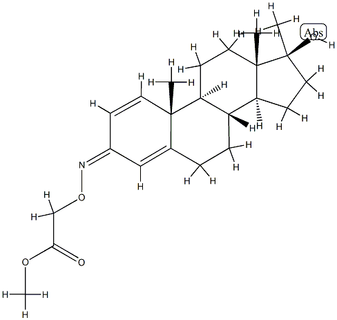 [[[17β-Hydroxy-17α-methylandrosta-1,4-dien-3-ylidene]amino]oxy]acetic acid methyl ester Struktur