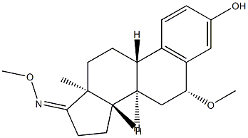 3-Hydroxy-6β-methoxyestra-1,3,5(10)-trien-17-one O-methyl oxime Struktur