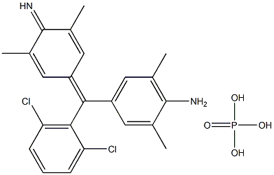 4-[(2,6-dichlorophenyl)(4-imino-3,5-dimethylcyclohexa-2,5-dien-1-ylidene)methyl]-2,6-xylidine phosphate (1:1) Struktur