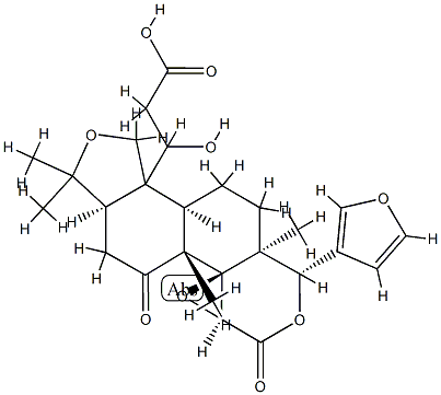 (10ξ)-4-Deoxy-4,19-epoxy-1,2-dihydro-1-hydroxyobacunoic acid Struktur