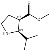 3-Pyrrolidinecarboxylicacid,2-(1-methylethyl)-,methylester,(2R,3R)-rel-(9CI) Struktur